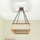 Ver imagem 2 de Luminária Lustre Pendente Rústico Retro Madeira Sisal 60cm