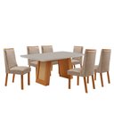 Ver imagem 2 de Mesa de Jantar Carolina 180cm Tampo MDF Vidro Canto Copo com 6 Cadeiras Carolina