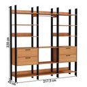 Ver imagem 4 de Closet Marselha 100% Mdf 4 Gavetas 12 Prateleiras Freijó/preto - Panorama Móveis