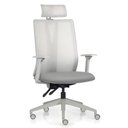 Ver imagem 1 de Cadeira Escritório Giratória Presidente Flow F02 Base Cinza Sintético Cinza - Lyam Decor