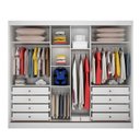 Ver imagem 3 de Guarda Roupa Casal com Espelho 3 Portas de Correr 8 Gavetas - Londres-branco - Móveis Novo Horizonte