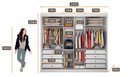 Ver imagem 4 de Guarda Roupa Casal com Espelho 3 Portas de Correr 8 Gavetas - Londres-branco - Móveis Novo Horizonte