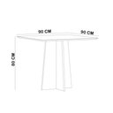 Ver imagem 4 de Mesa de Jantar 4 Lugares Quadrada 90cm Tampo MDF com Vidro Miraz N01 Ypê Off White - Lyam Decor
