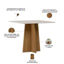 Ver imagem 3 de Mesa de Jantar 4 Lugares Quadrada 90cm Tampo MDF com Vidro Miraz N01 Ypê Off White - Lyam Decor
