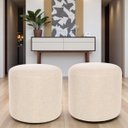 Ver imagem 1 de Kit 02 Puff Perse Redondo Decorativo Tecido Linho Puffe Banqueta