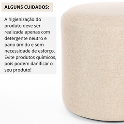 Kit 02 Puff Perse Redondo Decorativo Tecido Linho Puffe Banqueta - 5