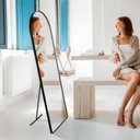 Ver imagem 4 de Espelho Vitral 150x50cm com Suporte de Chão com Moldura em Couro Ecológico