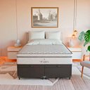Ver imagem 4 de Cama Box Baú Casal Bipartido Preto + Colchão Paris Branco Couro Preto/branco