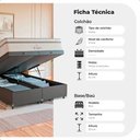 Ver imagem 5 de Cama Box Baú Casal Bipartido Preto + Colchão Paris Branco Couro Preto/branco