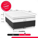 Ver imagem 6 de Cama Box Baú Casal Bipartido Preto + Colchão Paris Branco Couro Preto/branco