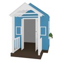 Ver imagem 6 de Casinha de Brinquedo Artesanal com Varanda MDF Branco/Azul Claro - Criança Feliz Casinha com Varanda