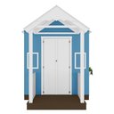 Ver mais imagens de Casinha de Brinquedo Artesanal com Varanda MDF Branco/Azul Claro - Criança Feliz Casinha com Varanda