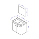 Ver imagem 3 de Kit Gabinete Armario de Banheiro + Espelheira - Roma com Espelho 50cm