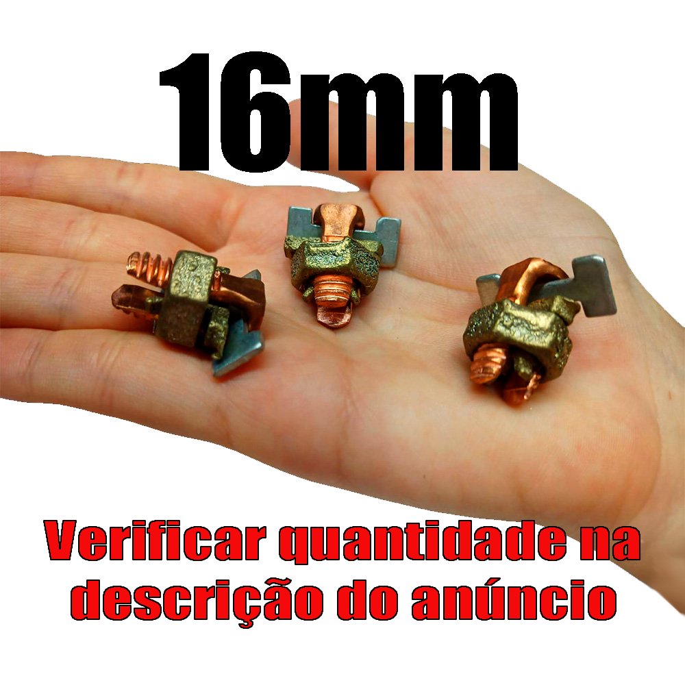 Kit 10 Split Bolt Conector Parafuso Fendido Bimetálico 16mm para Emenda Cabos Cobre Alumínio - 4