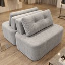 Ver imagem 2 de Sofá Modular Cielo 120x180cm Recepção Loja Sala Estar 2 Módulos Bouclê Cinza Claro - Vimont Moveis