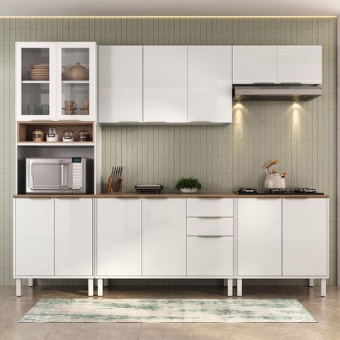 Cozinha Completa Itatiaia Renova Branco com 5 Peças e 2 Vidros