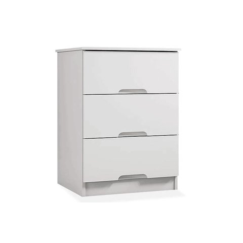Mesa de Cabeceira 3 Gavetas Londres Europa Móveis - Branco Europa Made Marcs