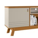 Ver imagem 6 de Rack Bancada Decorativo Mdp/mdf Tv até 75 Polegadas Portas Cronos Nature/off White G77 - Gran Belo