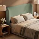 Ver imagem 1 de Cabeceira para Cama Box Casal Padrão Liah 140cm Bouclê Verde Menta - Desk Design