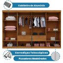 Ver imagem 6 de Guarda Roupa Bahia 8 Portas 4 Gavetas 8 Prateleiras Cinamomo Off