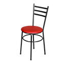 Ver imagem 1 de Cadeira Para Cozinha Epoxi Craqueada Assento Estofado - Vermelho