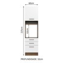 Ver imagem 3 de Torre Quente Armário de Cozinha 60 cm 1 Porta 3 Gavetas Rustic/Branco Agata Madesa