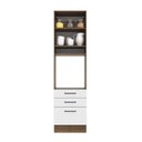 Ver imagem 4 de Torre Quente Armário de Cozinha 60 cm 1 Porta 3 Gavetas Rustic/Branco Agata Madesa
