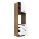Ver imagem 5 de Torre Quente Armário de Cozinha 60 cm 1 Porta 3 Gavetas Rustic/Branco Agata Madesa