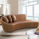 Ver imagem 2 de Sofá 3 Lugares Orgânico Sala Living 230cm Adam T03 Couro Cristal Marrom - Lyam Decor