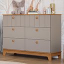 Ver imagem 2 de Cômoda Infantil Biscoito 6 Gavetas Fendi/nature - Permóbili Baby