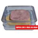 Ver imagem 2 de Porta Frios Presunto Queijo Acrílico Resistente Duplex Duplo com Tampa