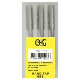 Jogo de Macho Manual Aço Rápido Hss 1-8" X 40 - Perfil Semi-seriado - (bsw) 100-c - Din 351 - 2