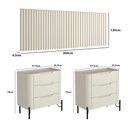 Ver imagem 3 de Conjunto Cabeceira King 360cm C/ 2 Mesas de Cabeceira em Mdf Cor:luna com Preto
