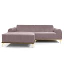 Ver imagem 1 de Sofá 3 Lugares Lisboa D07 com Chaise Esquerda 230cm Veludo Rosa - D’Rossi