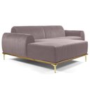 Ver imagem 4 de Sofá 3 Lugares Lisboa D07 com Chaise Esquerda 230cm Veludo Rosa - D’Rossi