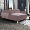 Ver imagem 2 de Sofá 3 Lugares Lisboa D07 com Chaise Esquerda 230cm Veludo Rosa - D’Rossi