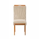 Ver imagem 4 de Kit 2 Cadeiras Estofadas de Jantar Lótus - Mdf em Veludo Pés em Madeira Eucalipto - Vintage Decor