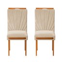 Ver imagem 1 de Kit 2 Cadeiras Estofadas de Jantar Lótus - Mdf em Veludo Pés em Madeira Eucalipto - Vintage Decor