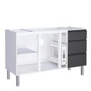 Ver imagem 2 de Gabinete de Aço Para Pia 150 Gaia 3 Gavetas Flat Cozimax Preto