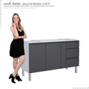 Ver imagem 3 de Gabinete de Aço Para Pia 150 Gaia 3 Gavetas Flat Cozimax Preto