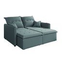 Ver imagem 2 de Sofá Cama Retrátil e Reclinável 2m 3 Lugares Bipartido com Molas Glamour Veludo Cinza Selmer