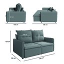 Ver imagem 4 de Sofá Cama Retrátil e Reclinável 2m 3 Lugares Bipartido com Molas Glamour Veludo Cinza Selmer