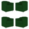 Kit 4 Poltronas Tilla Decorativas Consultório Sala Tecido Suede Cor:Verde - 1