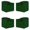Ver imagem 1 de Kit 4 Poltronas Tilla Decorativas Consultório Sala Tecido Suede Cor:Verde