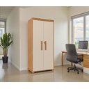 Ver imagem 2 de Sapateira Multiuso Atenas Mdf com Chave Armário Organizador Pés Madeira 2 Portas:cinamomo/off White