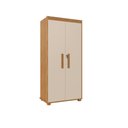 Ver imagem 4 de Sapateira Multiuso Atenas Mdf com Chave Armário Organizador Pés Madeira 2 Portas:cinamomo/off White