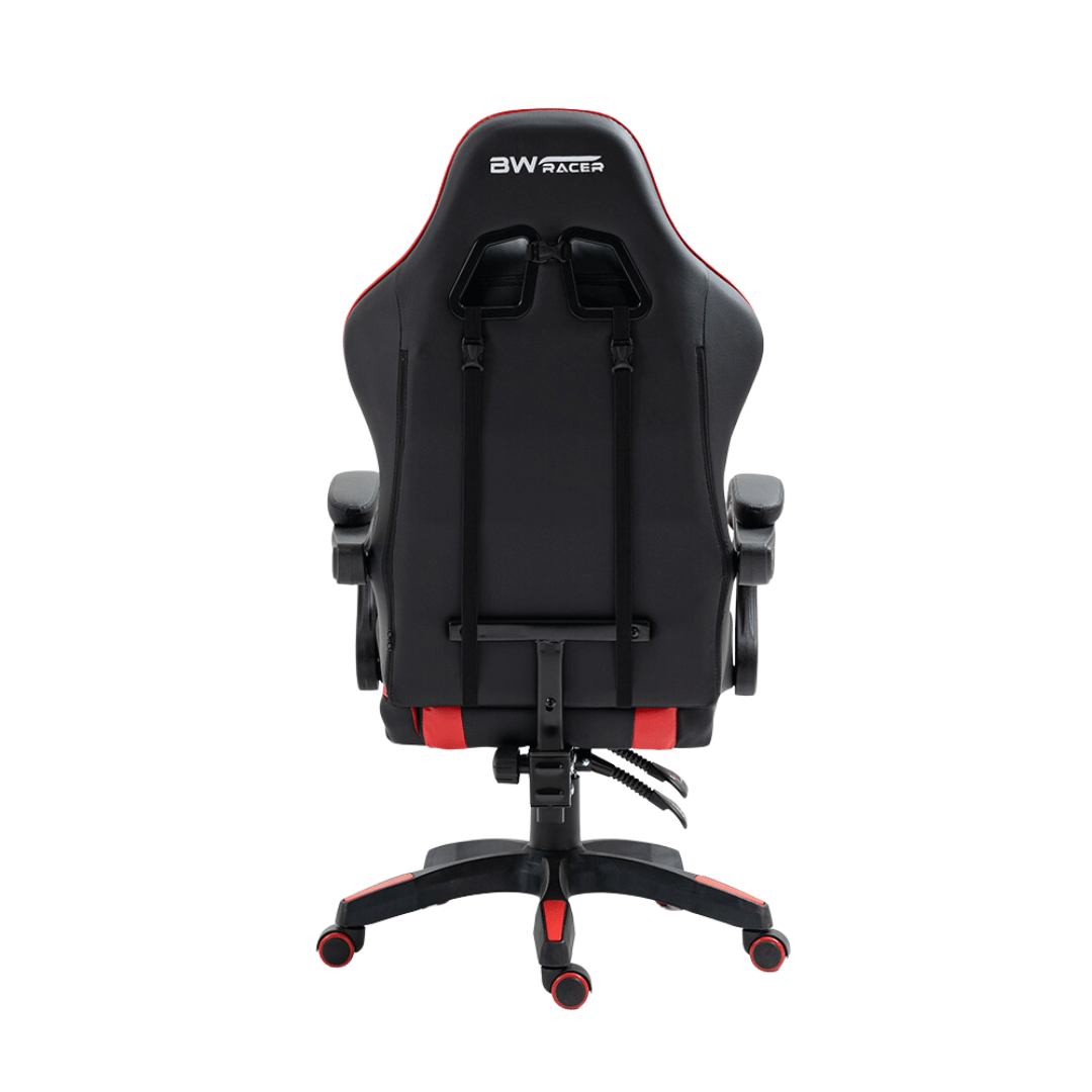 Cadeira Gamer com Rodízios Racer Reclinável:preta e Vermelha - 6