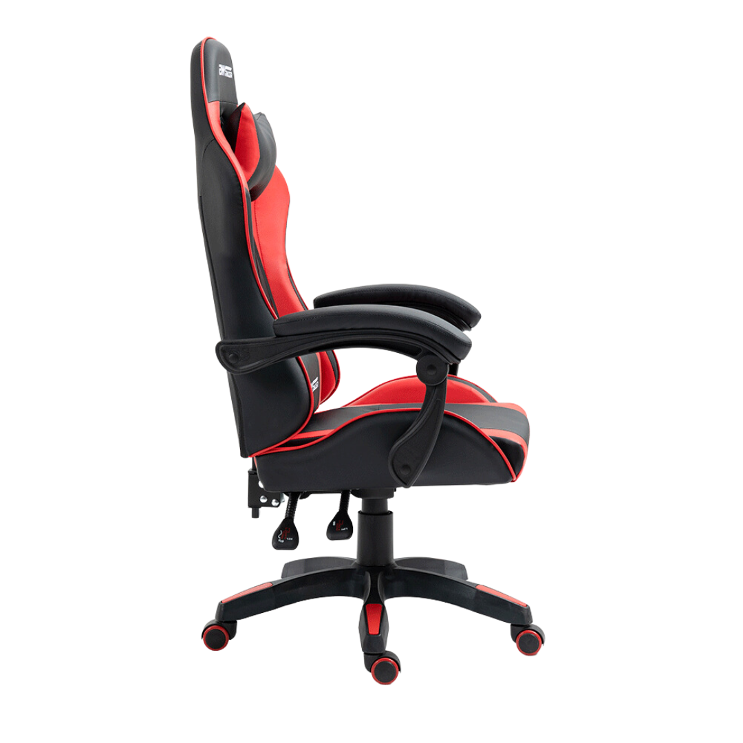 Cadeira Gamer com Rodízios Racer Reclinável:preta e Vermelha - 5