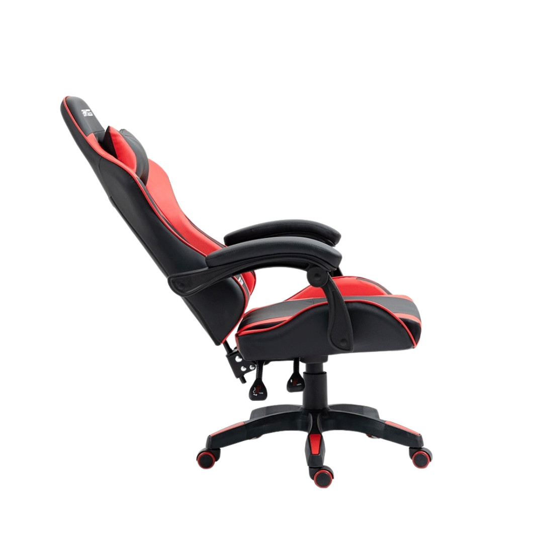 Cadeira Gamer com Rodízios Racer Reclinável:preta e Vermelha - 4