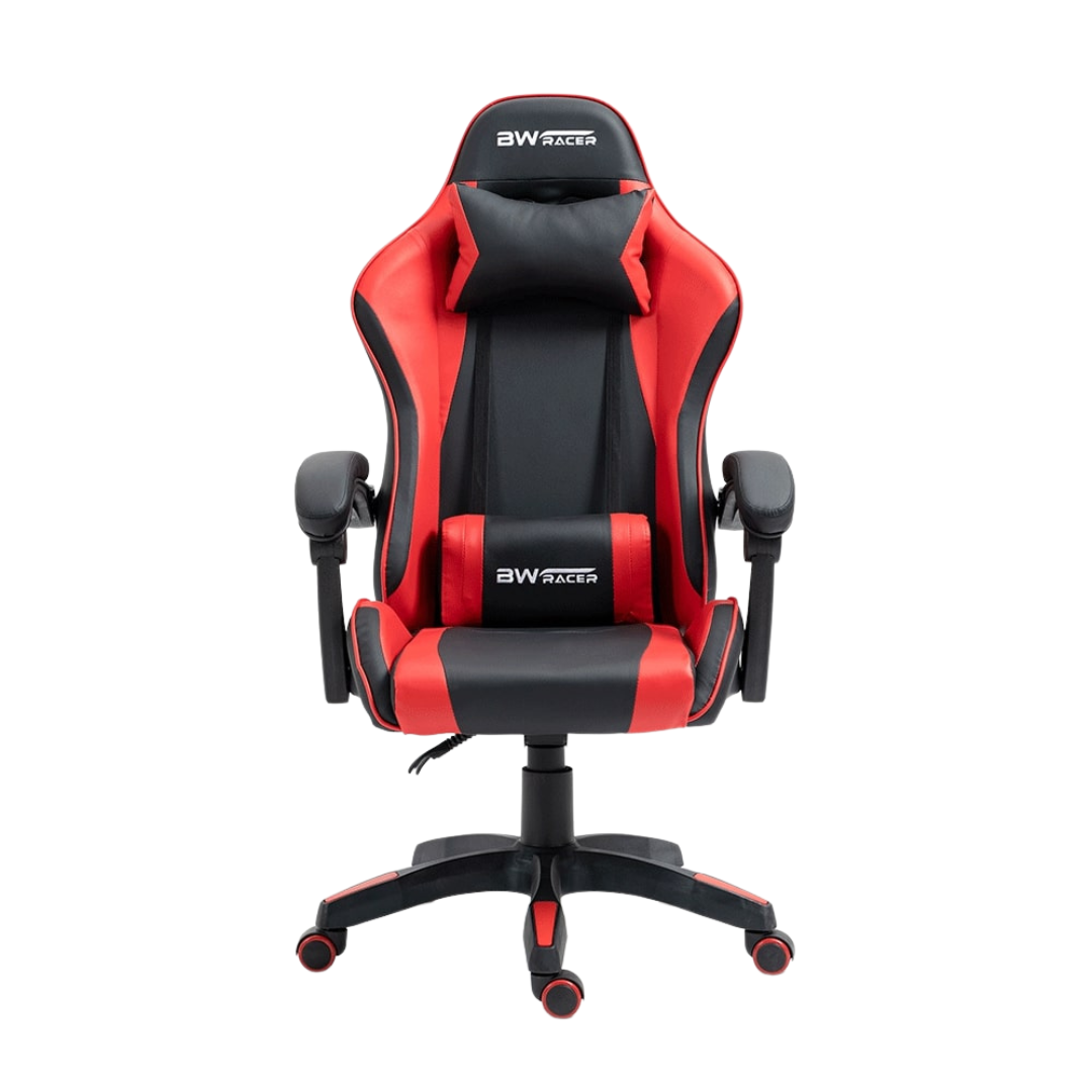 Cadeira Gamer com Rodízios Racer Reclinável:preta e Vermelha - 1
